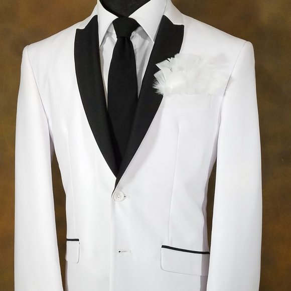 New - White Genuine Feather Pocket Square Insert - Picture 2 of 6